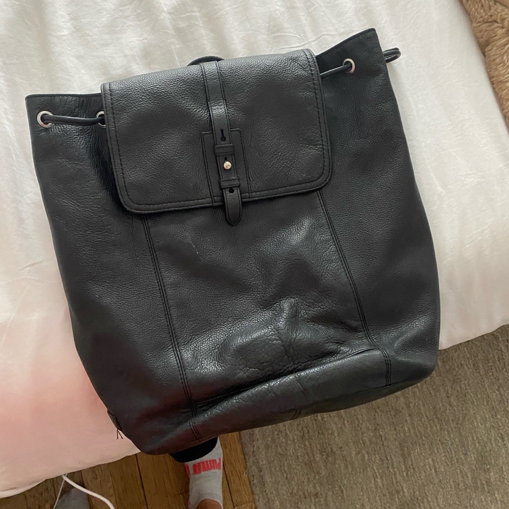 Cole Haan drawstring leather backpack